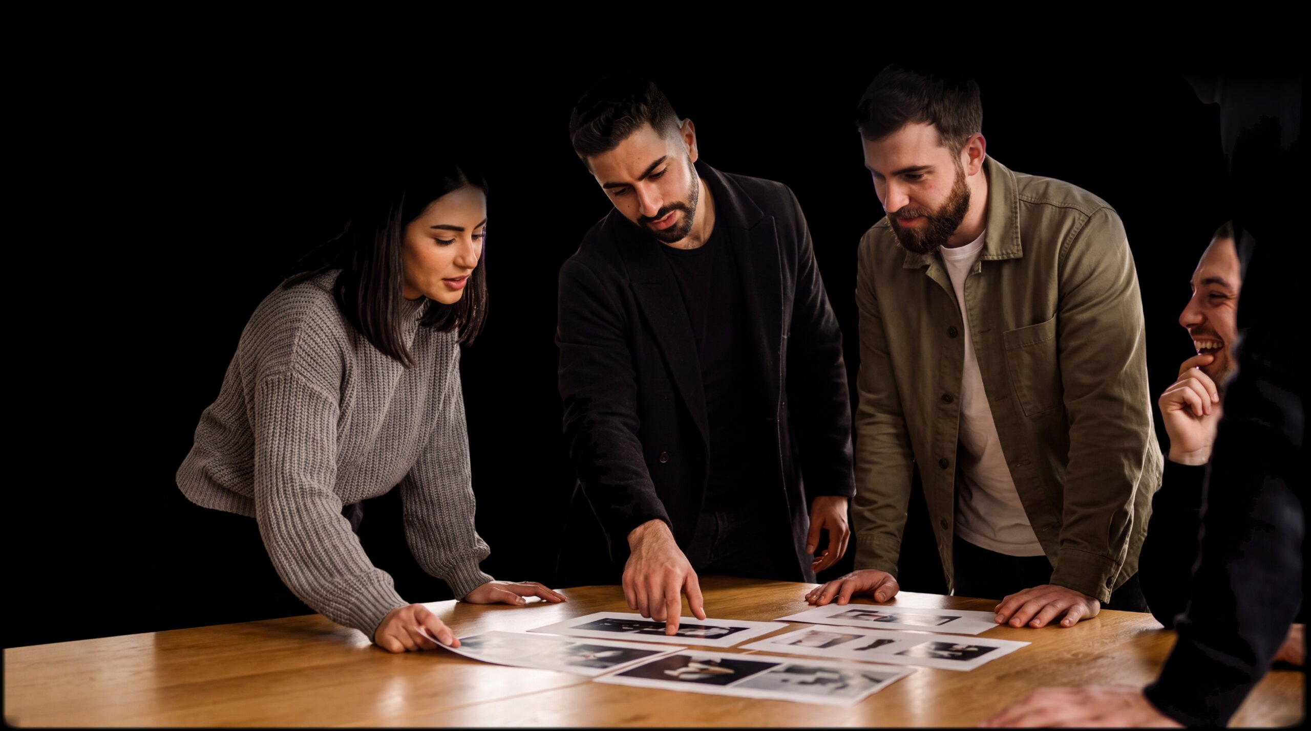 The Ignis team reviewing work in the studio
